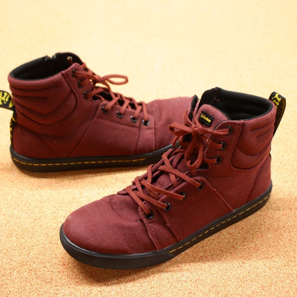 Dr Doc Martens ROZARYA II Womens Size 9 Canvas Red Retro Ray Lace Up Zip side